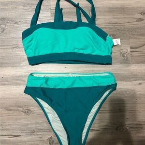 Cupshe Teal and Aqua Bikini Set